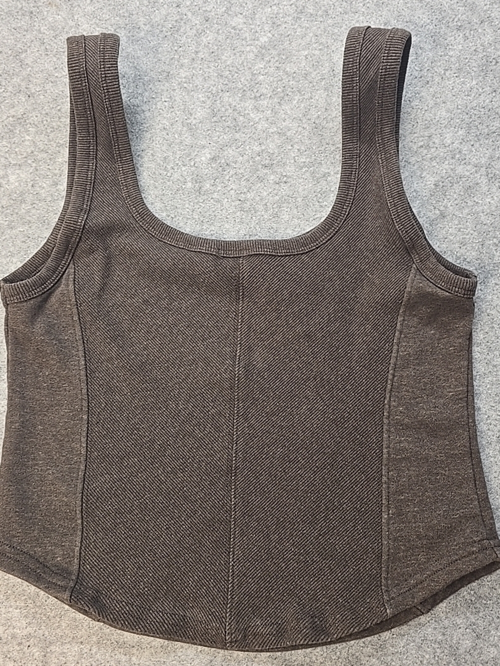 Yogalicious Baby Terry Somers Corset Tank Small Brown Terrycloth